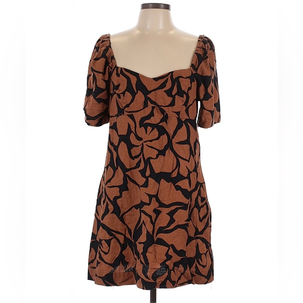 A New Day Black and Brown Patterned Mini Dress